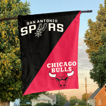 San Antonio vs Chicago House Divided Flag, NBA House Divided Flag San Antonio vs Chicago House Divided Flag, NBA House Divided Flag