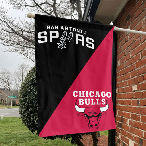 San Antonio vs Chicago House Divided Flag, NBA House Divided Flag San Antonio vs Chicago House Divided Flag, NBA House Divided Flag