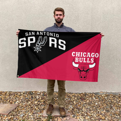 San Antonio vs Chicago House Divided Flag, NBA House Divided Flag San Antonio vs Chicago House Divided Flag, NBA House Divided Flag