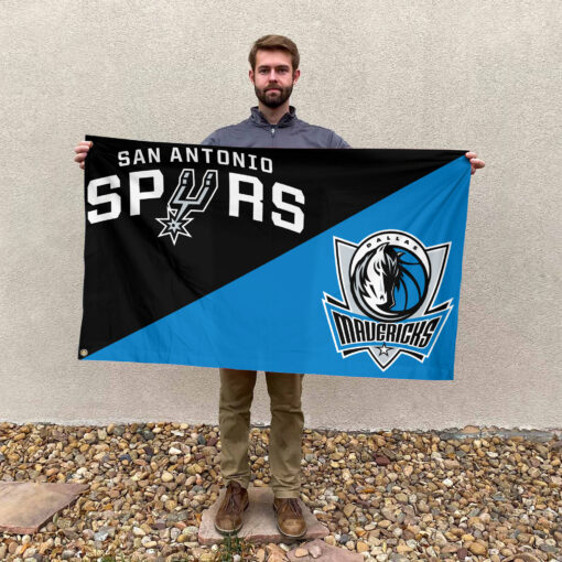 San Antonio vs Dallas House Divided Flag, NBA House Divided Flag San Antonio vs Dallas House Divided Flag, NBA House Divided Flag