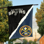 San Antonio vs Denver House Divided Flag, NBA House Divided Flag