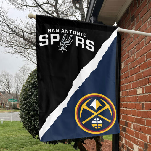 San Antonio vs Denver House Divided Flag, NBA House Divided Flag San Antonio vs Denver House Divided Flag, NBA House Divided Flag