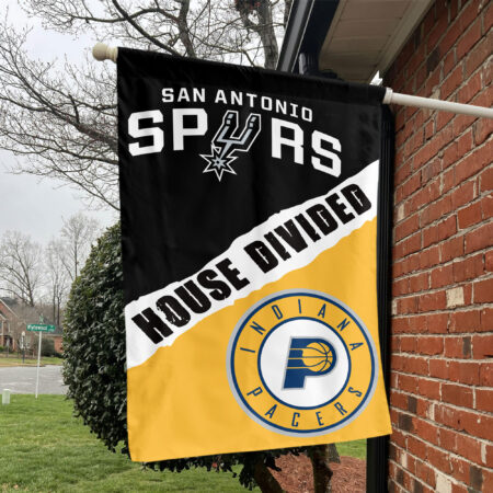 San Antonio vs Indiana House Divided Flag, NBA House Divided Flag