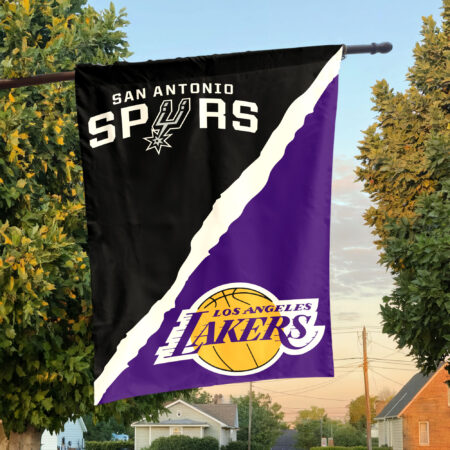 San Antonio vs Los Angeles House Divided Flag, NBA House Divided Flag San Antonio vs Los Angeles House Divided Flag, NBA House Divided Flag