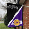 San Antonio vs Los Angeles House Divided Flag, NBA House Divided Flag 1 San Antonio vs Los Angeles House Divided Flag, NBA House Divided Flag