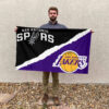 San Antonio vs Los Angeles House Divided Flag, NBA House Divided Flag 2 San Antonio vs Los Angeles House Divided Flag, NBA House Divided Flag
