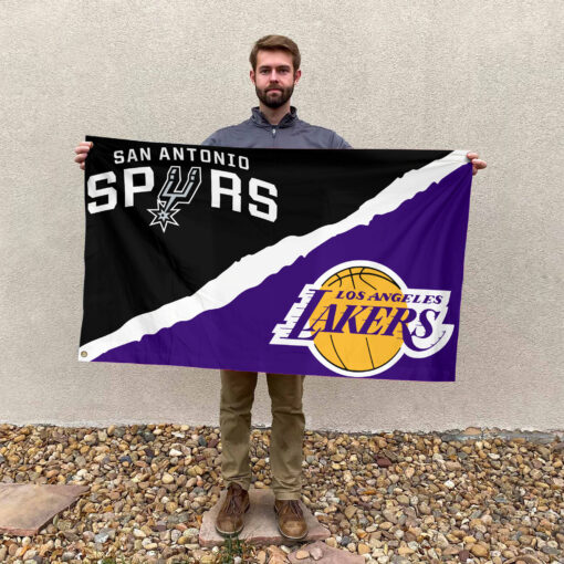 San Antonio vs Los Angeles House Divided Flag, NBA House Divided Flag San Antonio vs Los Angeles House Divided Flag, NBA House Divided Flag