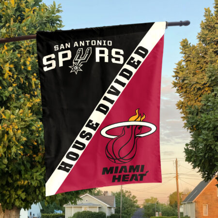 San Antonio vs Miami House Divided Flag, NBA House Divided Flag San Antonio vs Miami House Divided Flag, NBA House Divided Flag