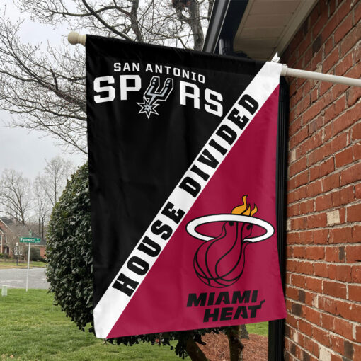 San Antonio vs Miami House Divided Flag, NBA House Divided Flag San Antonio vs Miami House Divided Flag, NBA House Divided Flag