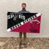 San Antonio vs Miami House Divided Flag, NBA House Divided Flag 2 San Antonio vs Miami House Divided Flag, NBA House Divided Flag