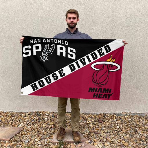 San Antonio vs Miami House Divided Flag, NBA House Divided Flag San Antonio vs Miami House Divided Flag, NBA House Divided Flag