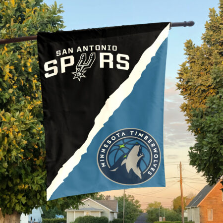 San Antonio vs Minnesota House Divided Flag, NBA House Divided Flag San Antonio vs Minnesota House Divided Flag, NBA House Divided Flag