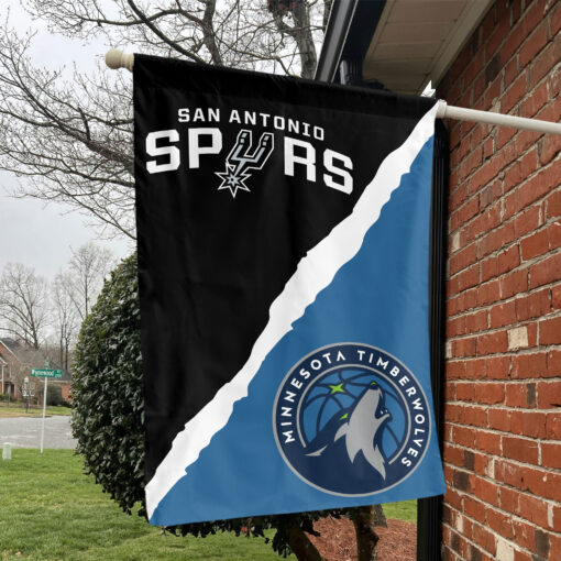 San Antonio vs Minnesota House Divided Flag, NBA House Divided Flag San Antonio vs Minnesota House Divided Flag, NBA House Divided Flag