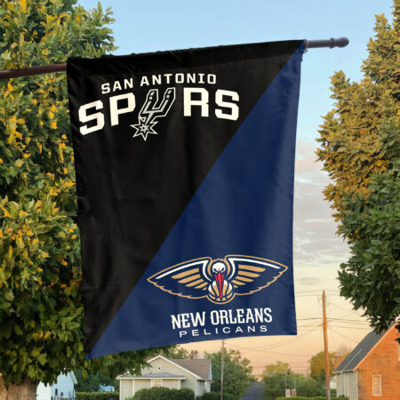 San Antonio vs New Orleans House Divided Flag, NBA House Divided Flag San Antonio vs New Orleans House Divided Flag, NBA House Divided Flag