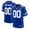 Seattle Seahawks 50th Season Throwback Custom Game Jersey - Royal, Limited Replica Fan Edition
