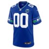 Seattle Seahawks 50th Season Throwback Custom Game Jersey - Royal, Limited Replica Fan Edition