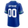 Seattle Seahawks 50th Season Throwback Custom Game Jersey - Royal, Limited Replica Fan Edition