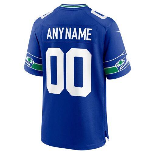 Seattle Seahawks  50th Season Throwback Custom Game Jersey – Royal, Limited Replica Fan Edition