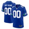 Seattle Seahawks Throwback Custom Jersey - Royal, Limited Replica Fan Edition