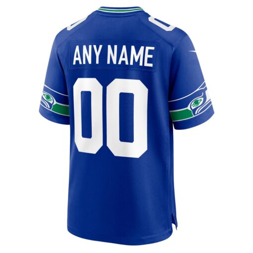 Seattle Seahawks  Throwback Custom Jersey – Royal, Limited Replica Fan Edition