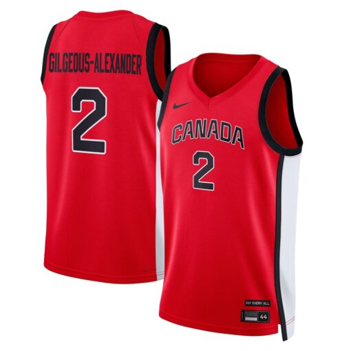 Shai Gilgeous-Alexander Canada Basketball Unisex 2024 Swingman Player Jersey – Red, Limited Replica Fan Edition
