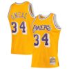 Shaquille OoNeal Los Angeles Lakers Mitchell & Ness 199697 Hardwood Classics Swingman Jersey - Gold, Limited Replica Fan Edition