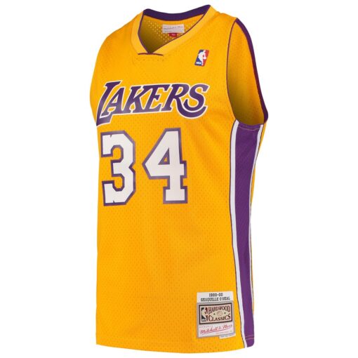 Shaquille oooneal Los Angeles Lakers Mitchell & Ness Hardwood Classics Swingman Jersey – Gold, Limited Replica Fan Edition