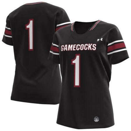 South Carolina Gamecocks Under Armour Womens Replica Football Jersey – Black, Limited Replica Fan Edition