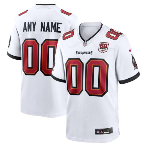Tampa Bay Buccaneers  50th Season Custom Game Jersey – White, Limited Replica Fan Edition