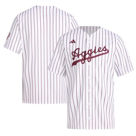 Texas A&M Aggies Replica Baseball Jersey – White, Limited Replica Fan Edition