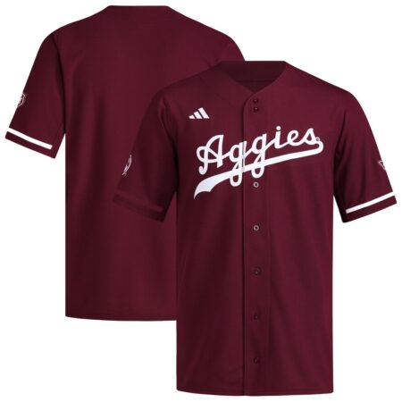 Texas A&M Aggies Reversible Retro Full-Button Baseball Jersey – Maroon, Limited Replica Fan Edition
