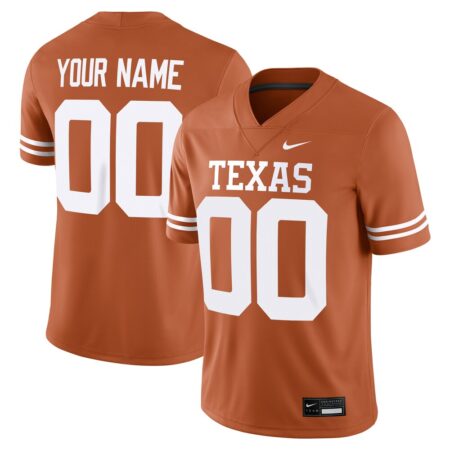 Texas Longhorns  Custom Football Game Jersey – Texas Orange, Limited Replica Fan Edition