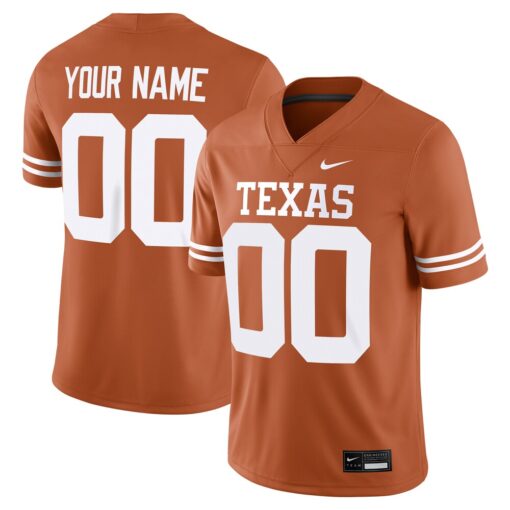 Texas Longhorns  Custom Football Game Jersey – Texas Orange, Limited Replica Fan Edition