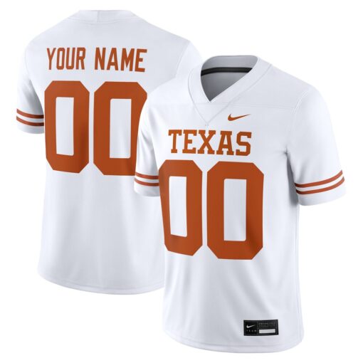 Texas Longhorns  Custom Game Jersey – White, Limited Replica Fan Edition