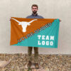 Texas-Longhorns vs Custom Team House Divided Flag, College Custom Flag