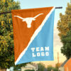 Texas-Longhorns vs Custom Team House Divided Flag, Custom College Flag