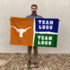 Texas-Longhorns vs Custom Team House Divided Flag, Custom Game Day Flag