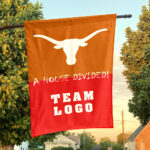 Texas-Longhorns vs Custom Team House Divided Flag, Custom House Flag