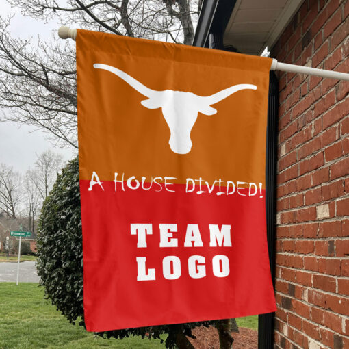 Texas-Longhorns vs Custom Team House Divided Flag, Custom House Flag Texas-Longhorns vs Custom Team House Divided Flag, Custom House Flag