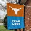 Texas-Longhorns vs Custom Team House Divided Flag, Custom NCAA Flag 1 Texas-Longhorns vs Custom Team House Divided Flag, Custom NCAA Flag