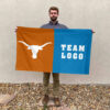 Texas-Longhorns vs Custom Team House Divided Flag, Custom NCAA Flag 2 Texas-Longhorns vs Custom Team House Divided Flag, Custom NCAA Flag