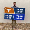 Texas-Longhorns vs Custom Team House Divided Flag, Custom NCAA Split Team Flag