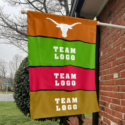 Texas-Longhorns vs Custom Team House Divided Flag, Custom Rival Flag