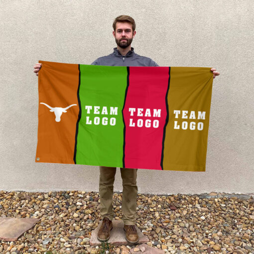 Texas-Longhorns vs Custom Team House Divided Flag, Custom Rival Flag