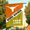 Texas-Longhorns vs Custom Team House Divided Flag, Custom Rivalry Flag