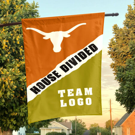 Texas-Longhorns vs Custom Team House Divided Flag, Custom Rivalry Flag Texas-Longhorns vs Custom Team House Divided Flag, Custom Rivalry Flag