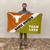 Texas-Longhorns vs Custom Team House Divided Flag, Custom Rivalry Flag 2 Texas-Longhorns vs Custom Team House Divided Flag, Custom Rivalry Flag