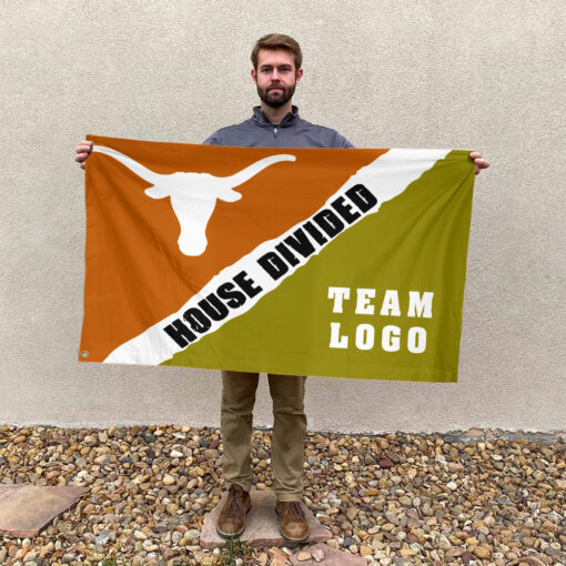 Texas-Longhorns vs Custom Team House Divided Flag, Custom Rivalry Flag Texas-Longhorns vs Custom Team House Divided Flag, Custom Rivalry Flag