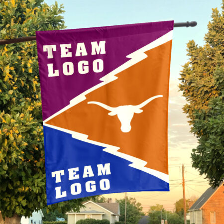 Texas-Longhorns vs Custom Team House Divided Flag, Custom Spirit Flag Texas-Longhorns vs Custom Team House Divided Flag, Custom Spirit Flag