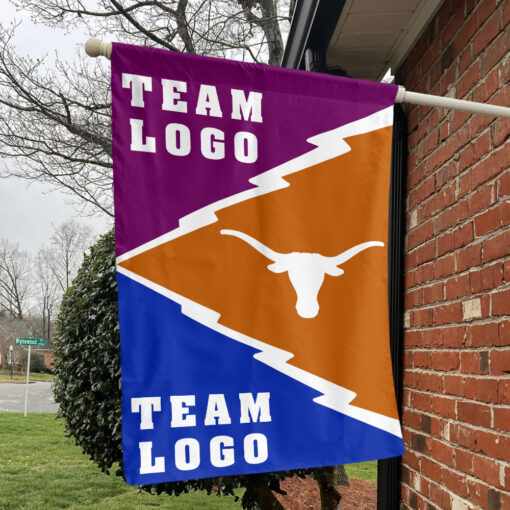 Texas-Longhorns vs Custom Team House Divided Flag, Custom Spirit Flag Texas-Longhorns vs Custom Team House Divided Flag, Custom Spirit Flag